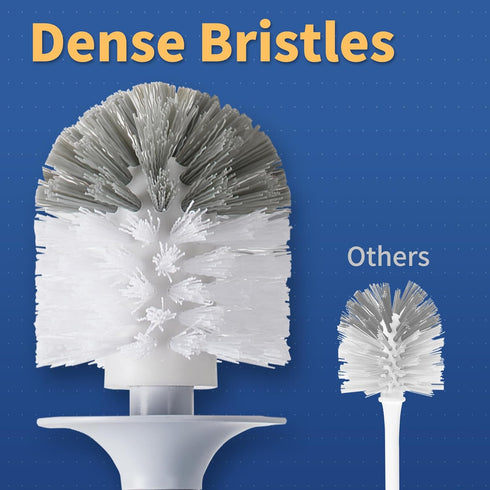 2 Pack Set BOOMJOY Toilet Bowl Brush and Holder, Toilet Brush and Holder with Dense Bristles for Bathroom Deep