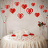 15 Pieces Valentine's Day 3D Heart Hanging Decorations - Red Hearts Hanging Ornaments with Ribbons for Party Supplies