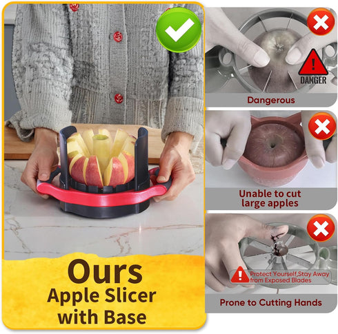 5.12 12 Newness In Large Apple Slicer, Cut Thin Slices All the Way Through, HEAVY - DUTY Stainless Steel Apple Corer