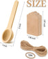 MORGLES 60pcs Small Wooden Spoons Set, 3 Inch Mini Wooden Spoons for Jars, Disposable Small Spoons Bulk, Wood Tasting Spoon with Tags and Twines, for Spice Honey Sugar