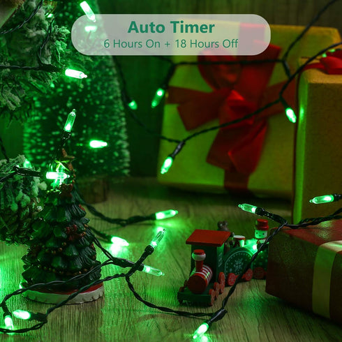 17.94ft 50 8 BrizLabs Green String Lights, LED Christmas Lights, Modes Battery Green Xmas Lights Indoor/Outdoor, Mini