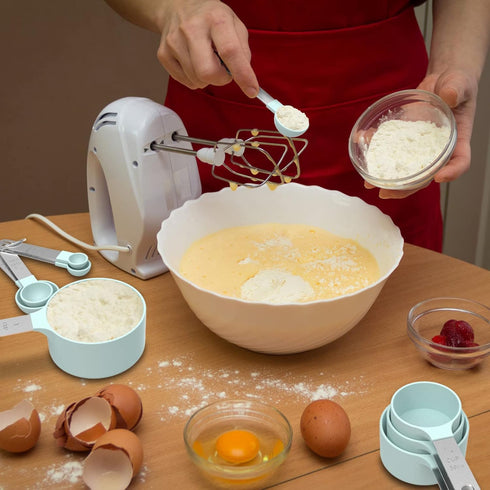 TILUCK Measuring Cups & Spoons Set, Stackable Cups and Spoons with Stainless Steel Handle, Kitchen Gadgets