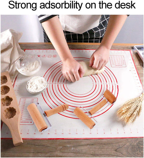 Non-Stick Wood Pastry and Pizza Baking Roller Pin for Baking (T-Shape)