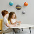 4Pcs 3D Outer Space Planets Wall Decor - Modern Wall Sculptures for Living Room & Bedroom - Solar System Decorations