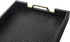 Countertop, 16.2 12.2 2 inches HofferRuffer Faux Leather Rectangle Serving Tray Decor Platter with Gold Metal Handles