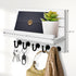 Key Holder for Wall, Easy Installation Mail Organizer with 5 Sturdy Hooks for Kitchen and Entryway Decor - White