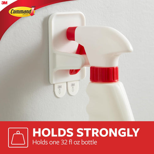 Command Spray Bottle Hangers, White/Gray, 2