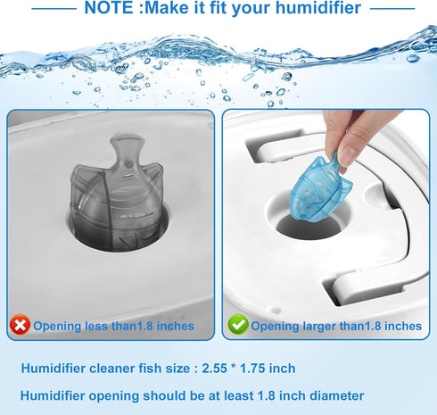 10PC Humidifier Cleaner Fish, Universal Tank Cleaner for All Humidifiers and Fish Tanks, Prevent Hard Water Build-Up
