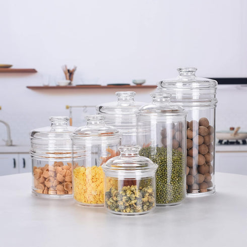 13.5oz Small Acrylic Storage Jar, Airtight Lid with Silicone Sealing Ring for Sugar, Tea, Spices, Bath Salt
