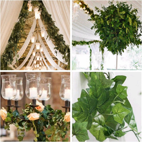 GPARK 84ft Artificial Ivy Garland - 12 Pack, 82 inch Hanging Leaves for Wedding, Party, Garden, Outdoor Decor