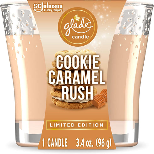 Glade Candle Jar Air Freshener, Cookie Caramel Rush, 3.4 Oz