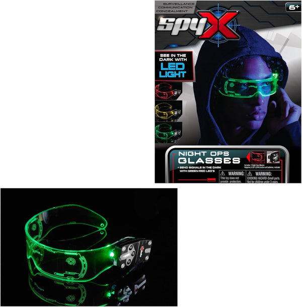 SpyX Night Ops Glasses, Hi-Tech Spy Toy Gadget for Kids Night Mission with Dual LED Lights