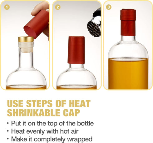 Set 6 6 oz, Mfacoy of Clear Glass Bottles, Reusable, T-Top Cap, Perfect for Wine, Oil, Vinegar, Kombucha, Beer, Water