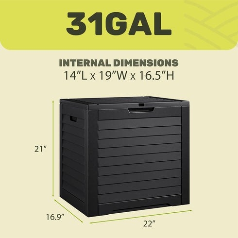 35 Package YITAHOME Gallon Outdoor Storage Box, Waterproof Resin Deck Box and Delivery with Lockable Lid for Patio