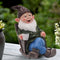 Wizard Gnome Drinking Coffee Garden Statue, 3D Polyresin Outdoor Sculpture, Garden Figurine Art Decoration