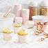 Sparkle and Bash 50 Pack Pink and Gold Cupcake Wrappers, Paper Baking Cups, Muffin Liners for Baby Shower