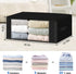 HomeHacks Storage 4-Pack Clothes Organizer Storage Bags Foldable Storage Box with Large Clear Window Sturdy Handles for Closet, Dorm, Pillows, Bedding, Clothes, Stuffed Toys, Blankets, 35L, Black by HomeHacks