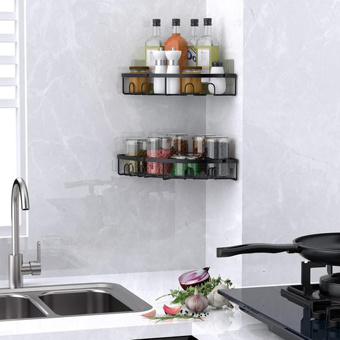 2 Pack Corner Shower Caddy, Adhesive Bathroom Shower Corner Organizer Shelf, No Drilling Rustproof Wall Mounted Shower