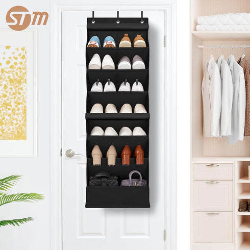 Closet 7-Shelf 1 Pack STORAGE MANIAC Over the Door Shoe Organizer with Curtain Dustproof Heavy-Duty Large Deep Pocket