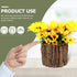 Yardwe Wooden Flower Pot - 3PCS Bark Vase Rustic Country Style Flower Planter, 10x10x10cm