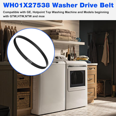 WH01X27538 Washer Drive Belt Compatible with GE, Hotpoint Washing Machine Belt AP6328256 4587903 PS12299369 GTW330ASK3WW HTW240ASK3WS GTW460ASJ8WW