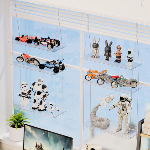 3-Tier 15", 38 15 cm/15x6 Lifewit Window Plant Shelves Acrylic Adjustable Hanging Floating Shelf, Window Sill Extender