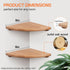 Set 2 9inch Gieanoo Floating Corner Shelves for Wall Solid Oak Rounded Corner Shelves Wall Mounted with Cable Hole Wood