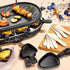 Non-Stick Mini Iron Grill Cheese Pan, Square Shape Melting Accessories for Raclettes (4PCS White)