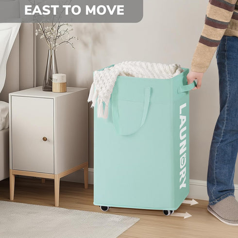 Wheels,75L Goodpick Rolling Laundry Basket with Large Collapsible Laundry Hamper with Removable Wash Bag Space