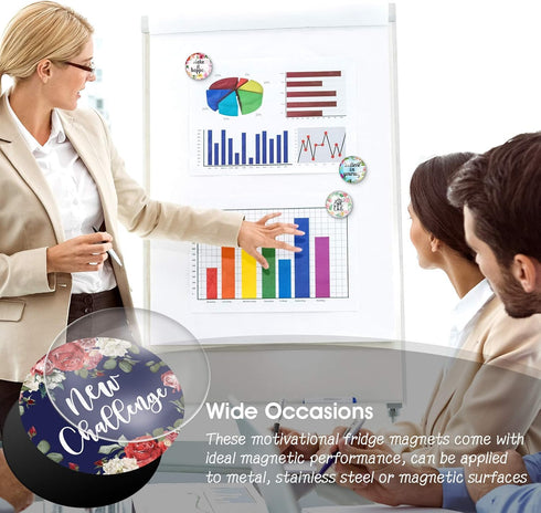 Weewooday 10 Pcs Inspirational Magnets for Fridge, Motivational Glass Quote Decor Accessories for Kitchen Office