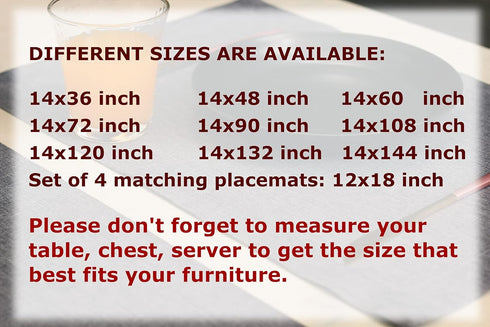 Akutana 48 inch, Grey Table Runner Gray Dresser Scarf, Waterproof Coffee Table Runner, Outdoor Small Dining Table