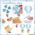 8 Sets 11.8'' Meooeck Hot Air Balloons Baby Shower Table Decorations Centerpieces Paper Lanterns with Baskets Sticks