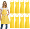 DUSKCOVE 8 Pack Bib Aprons Bulk - Unisex Yellow Commercial Apron with 2