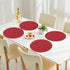Set 6, 13 3.93 inch, Homaxy Round Faux Leather Placemats and Coasters, Washable Dual-Side Table Mats, Wipeable
