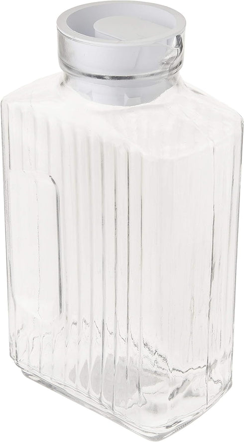 Anchor Hocking Glass Bistro Pitcher with White Stopper, Clear, 64-Ounce