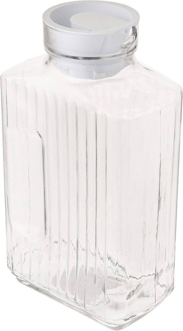 Anchor Hocking Glass Bistro Pitcher with White Stopper, Clear, 64-Ounce