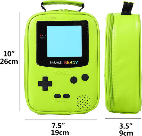 ONTESY Game Lunch Box - Leather Reusable Lunch Bag for Boys Girls Kids, Waterproof Thermal Insulated