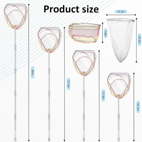 IAOVAW Set 2 74 Inch Chicken Catching Net Nets with Adjustable Pole, Lightweight Bird & Animal Catcher for Chickens