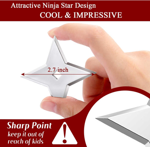 Weewooday 10 Pieces Cool Ninja Magnet Refrigerator Magnets - Funny Throwing Star for Home Office
