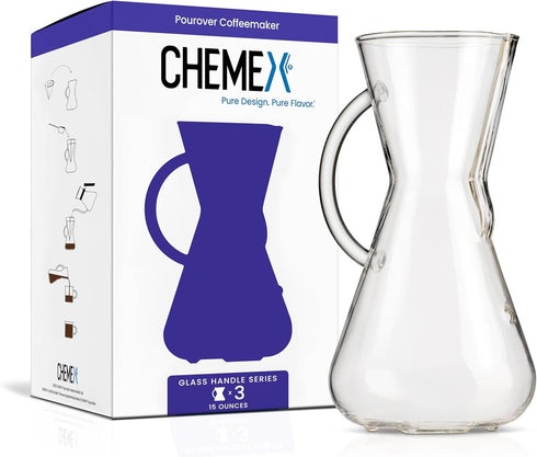 Chemex Pour-Over Glass Coffeemaker - Glass Handle Series - 3-Cup - Exclusive
