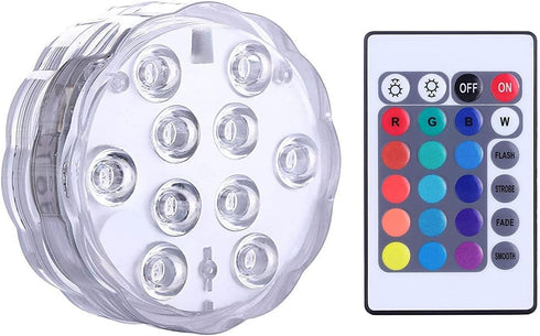 Qoolife Submersible LED Lights Remote Control Battery Powered, RGB Multi Color Changing