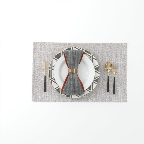 NATUS WEAVER Set 4,Soft 2 12 18 of Handmade Faux Linen Side Place Mats Heat Resistant Dining Table Place Mats Kitchen