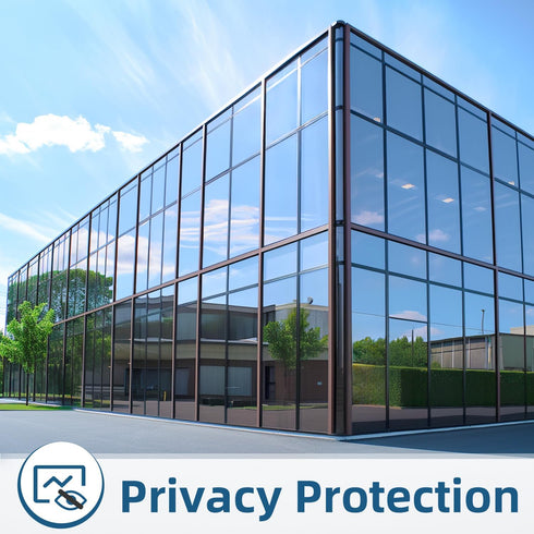 DUOFIRE One Way Window Film Privacy See Out Not in Heat Blocker Window Tint Reflective Mirror Window Tinting Film for Home Static Cling Anti-UV Sun Blocking Window Covering(Black-Silver, 11.8x78.7in)