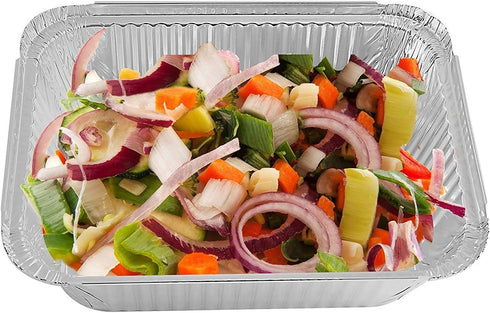 PARTY BARGAINS 5 Lb. Aluminum Foil Pans with Lids - 25 Count Set, 9 x 7 Inches Oblong Pan Food Container for Hot and