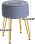 WBD010BU IBUYKE Teddy Velvet Storage Footrest Stool Ottoman, Makeup Vanity Stool Side Table with Removable Cover