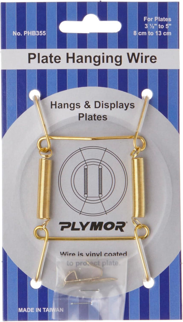 Plymor Shiny Gold Finish Wall Mountable Plate Hanger, Pack of 3, for Plates 3.5" - 5"