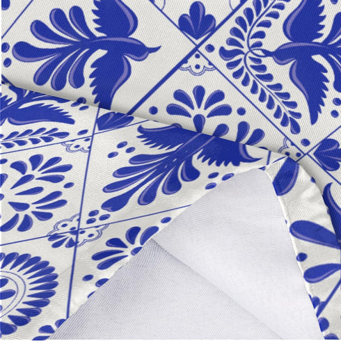 Mexican Talavera Bird Mandala Boho Plastic Bag Holder, Wall Mount Grocery Bag Dispenser for Home Decor