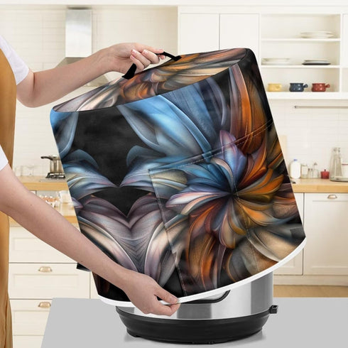 Boho Floral Pressure Cooker Cover, Dust-proof Cover for Rice Cooker Air Fryer, Kitchen Appliance Decor with Pocket