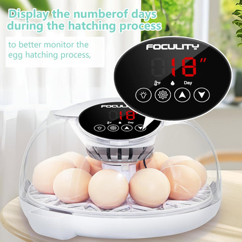 TWIZMO 12 360 Egg Incubator for Hatching Chicks, Holds Eggs, Automatic Egg Turner with Temperature, Humidity Display
