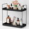 Forbena Black Bathroom Counter Organizer, Tiered Bathroom Organizer Countertop Tray, Corner Makeup